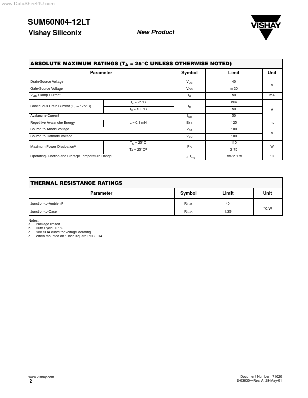 SUM60N04-12LT