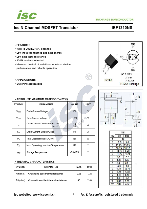 IRF1310NS