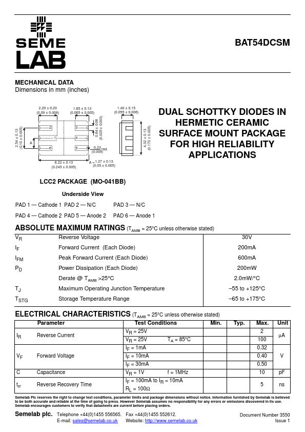 BAT54DCSM