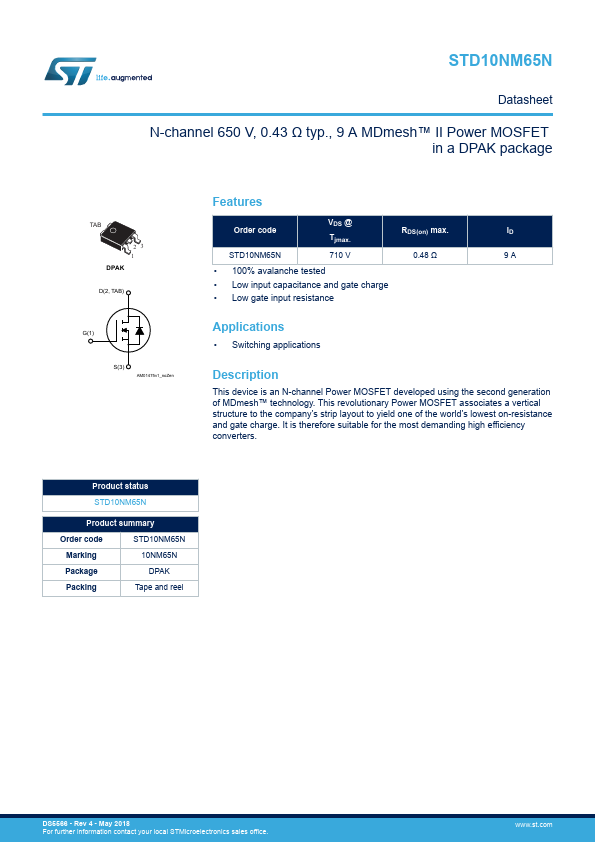 STD10NM65N