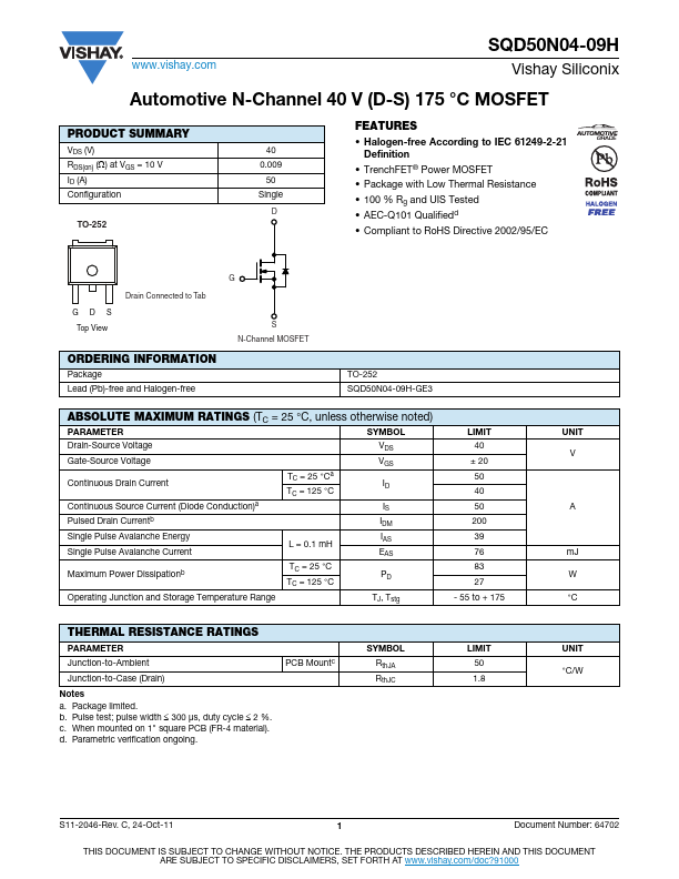 SQD50N04-09H