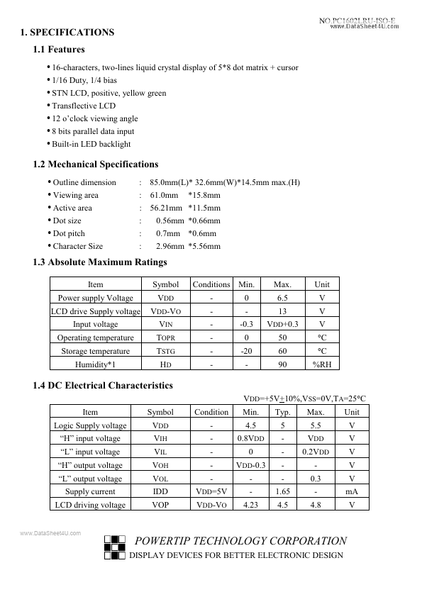 PC1602LRU-ISO-E-SA