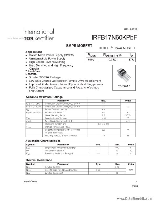 IRFB17N60KPBF