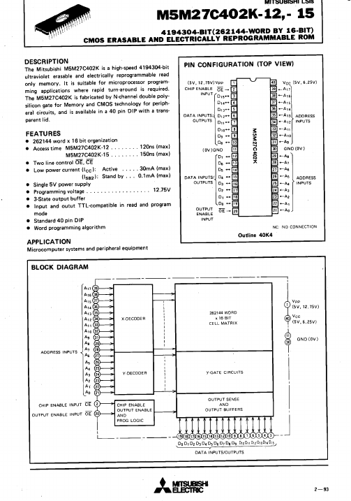 M5M27C402K-12