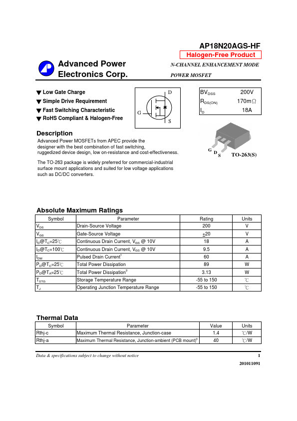 AP18N20AGS-HF