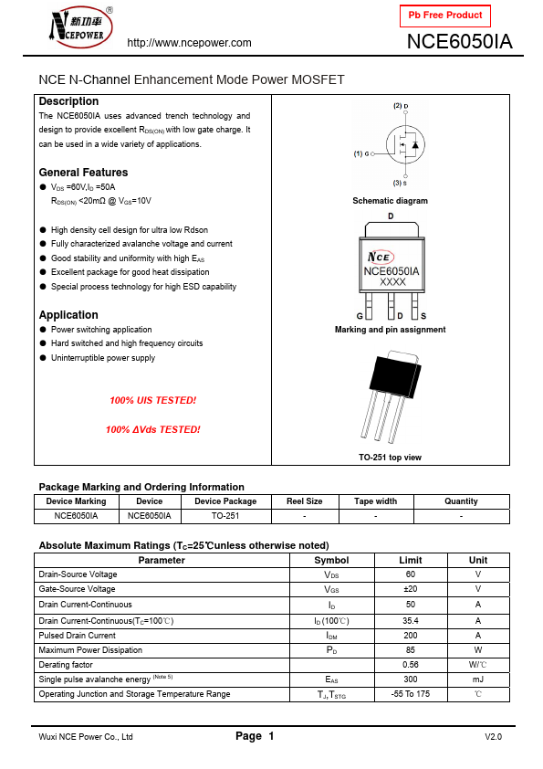 NCE6050IA