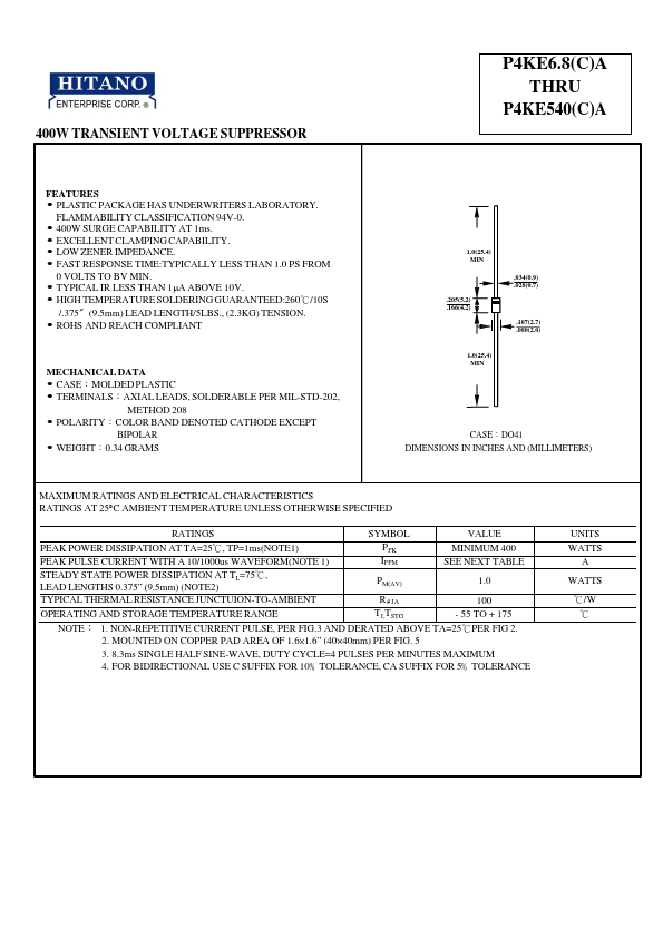 P4KE540CA