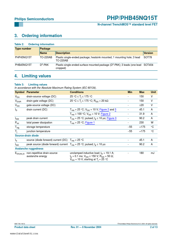 PHB45NQ15T