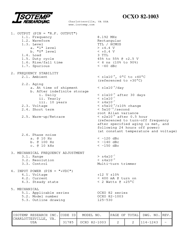 OCXO-82-1003