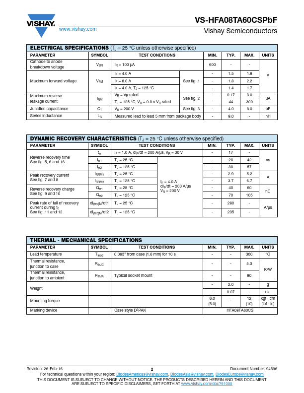 VS-HFA08TA60CSPbF