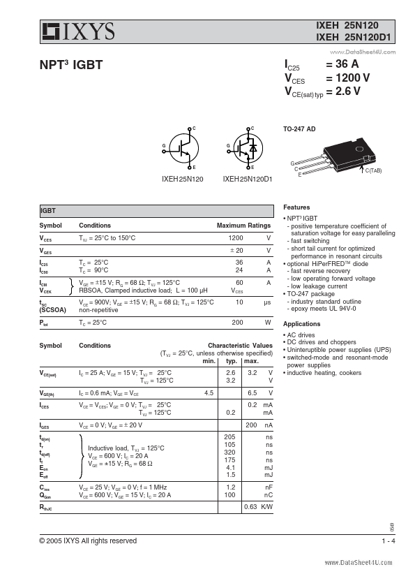 IXEH25N120D1