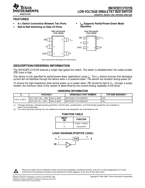 SN74CBTLV1G125