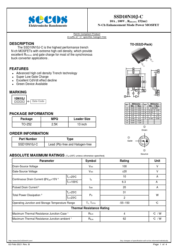 SSD10N10J-C