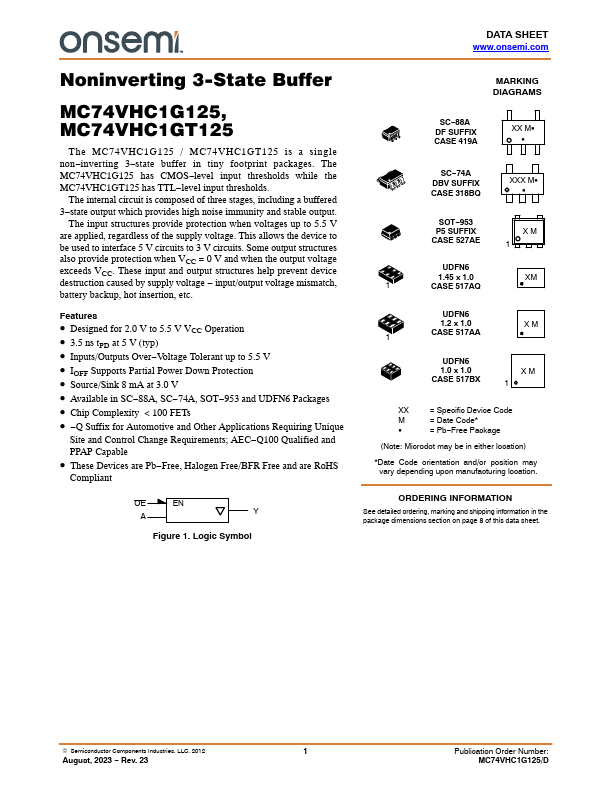 MC74VHC1G125