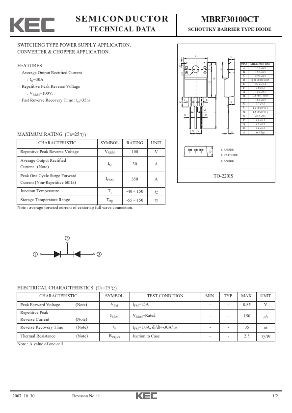 MBRF30100CT