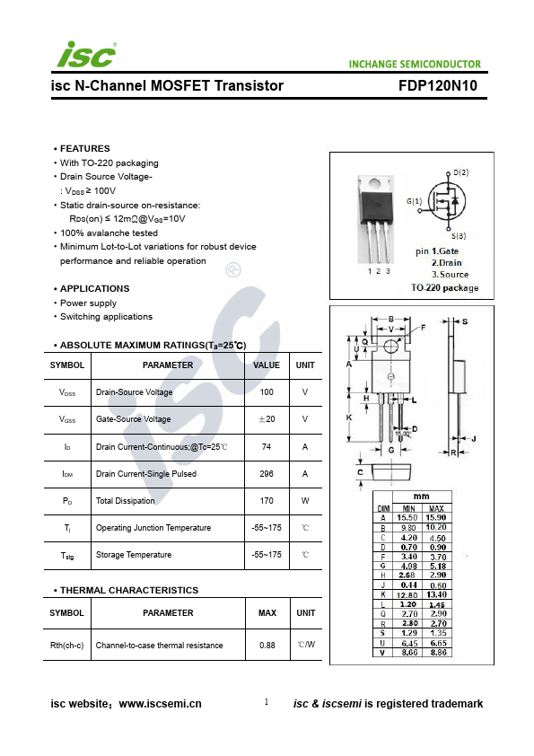 FDP120N10