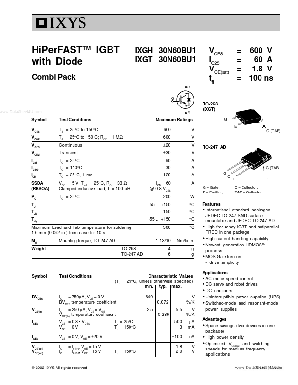 IXGT30N60BU1