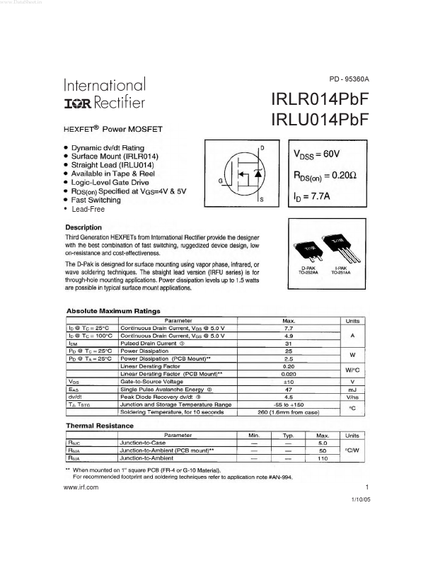 IRLR014PBF