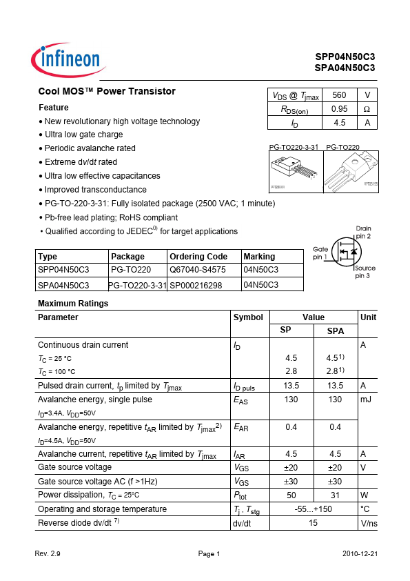 SPA04N50C3