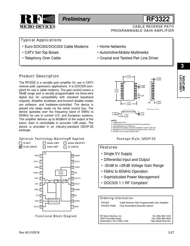 RF3322PCBA