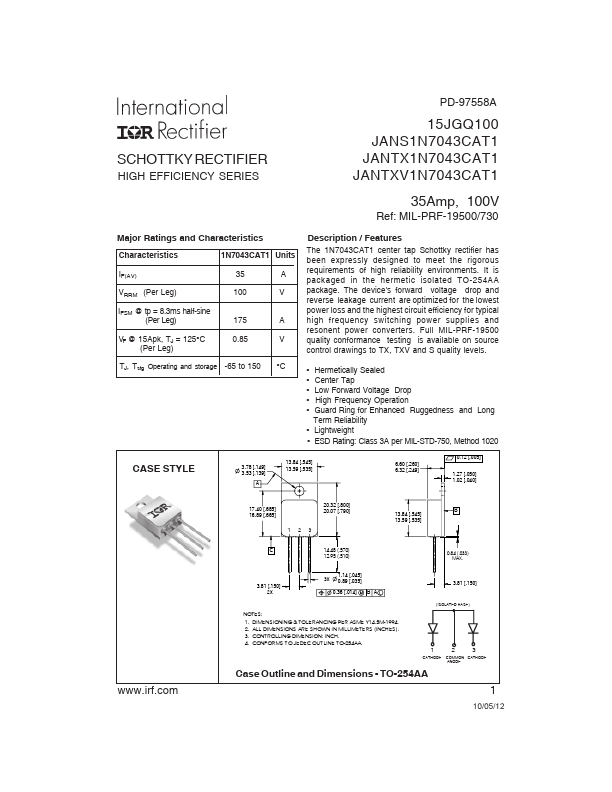 JANTXV1N7043CAT1