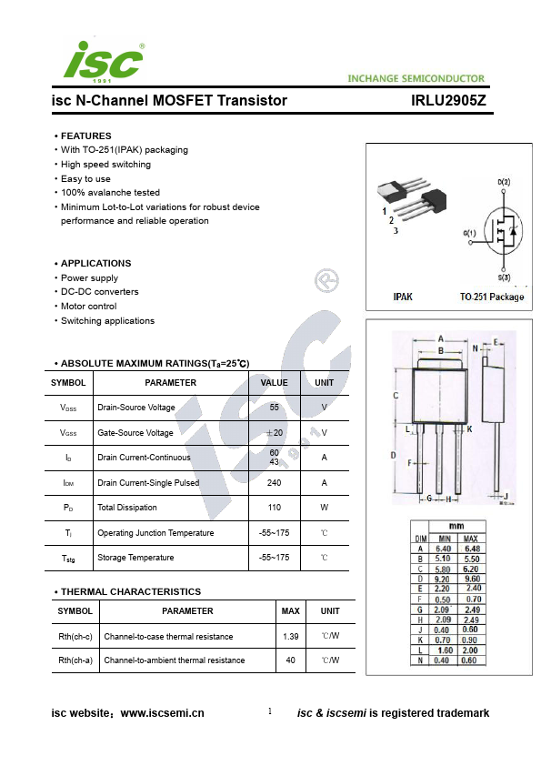 IRLU2905Z