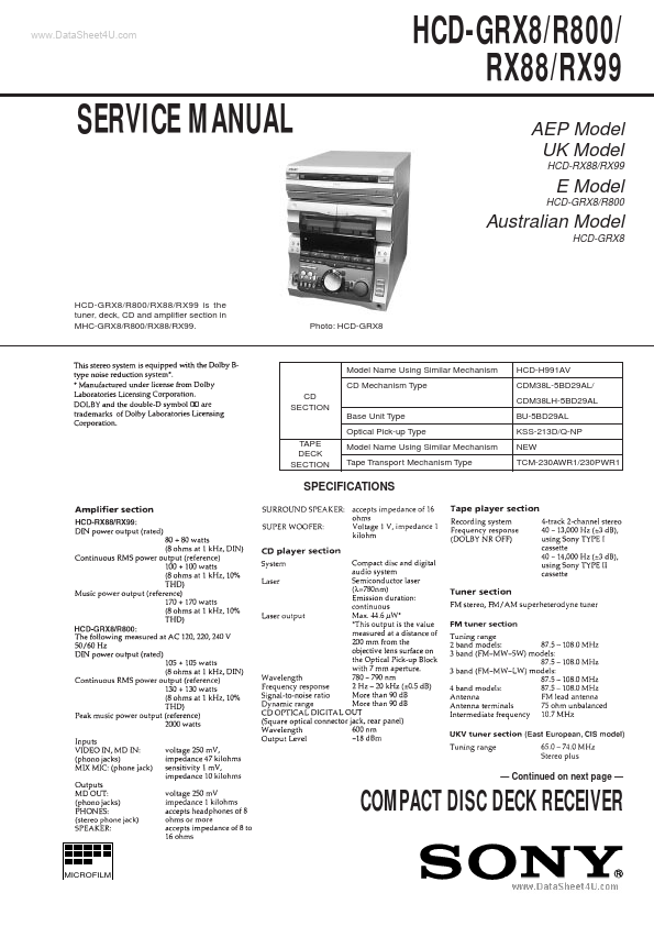 HCD-GRX8-