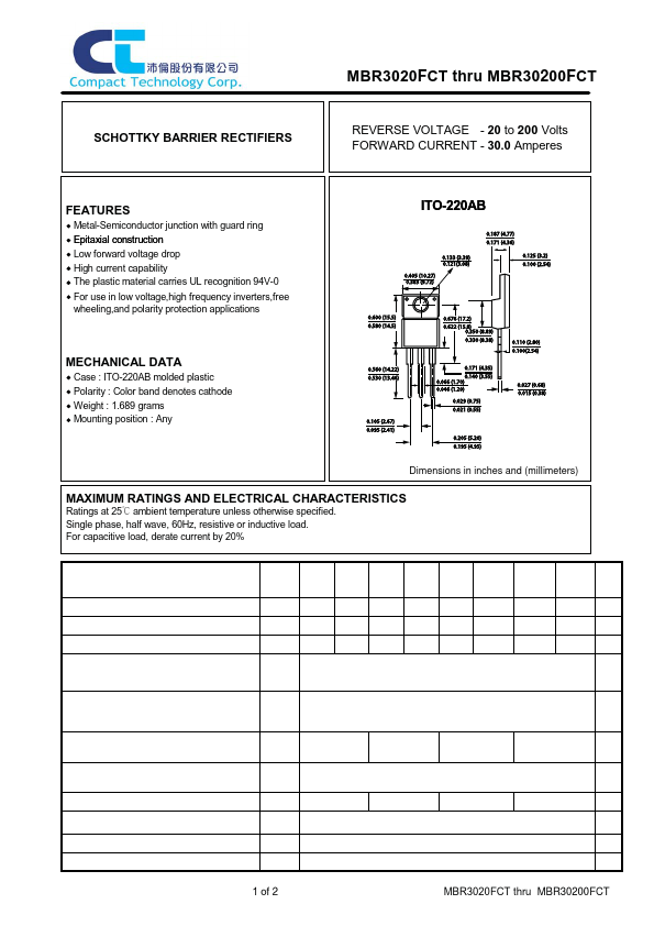 MBR3020FCT