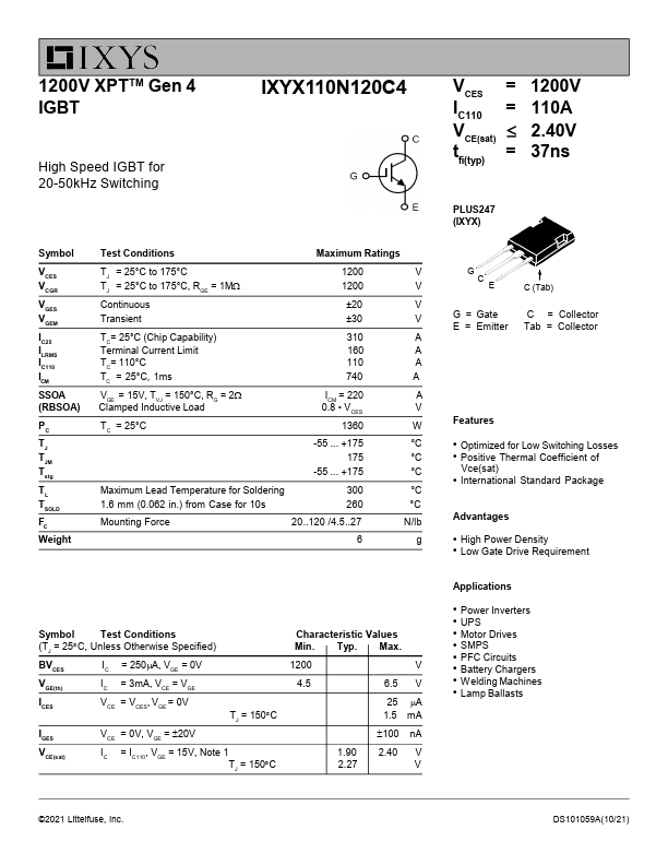 IXYX110N120C4