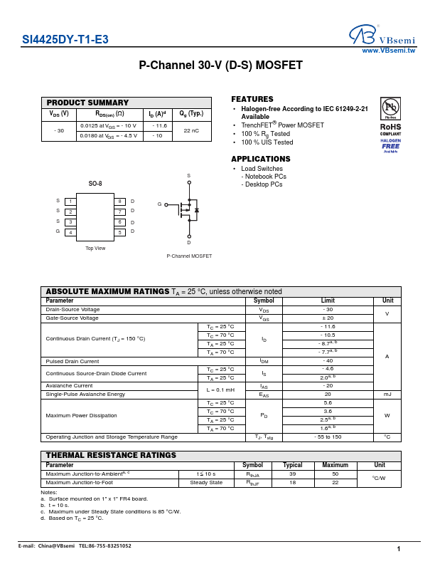 SI4425DY-T1-E3