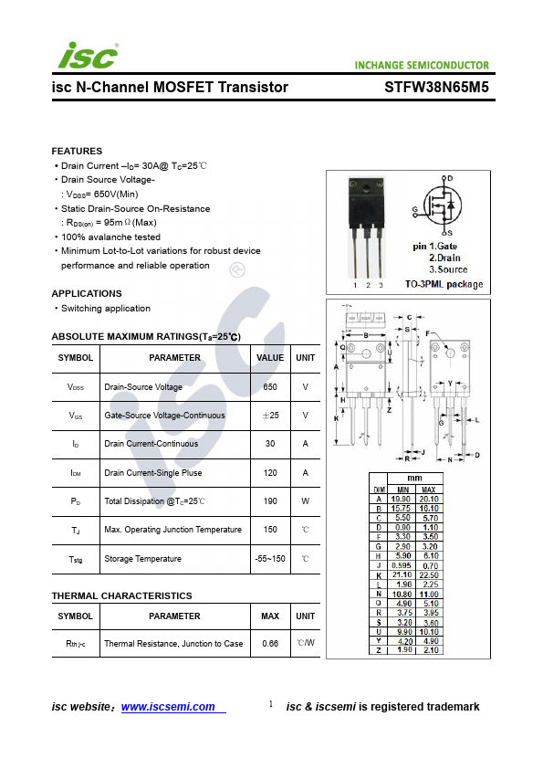 STFW38N65M5