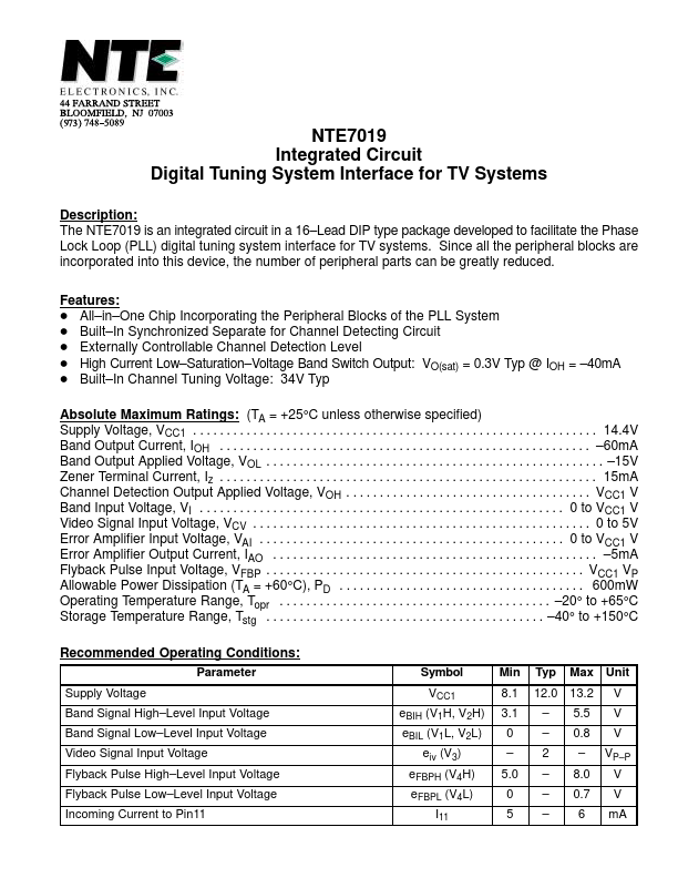 NTE7019