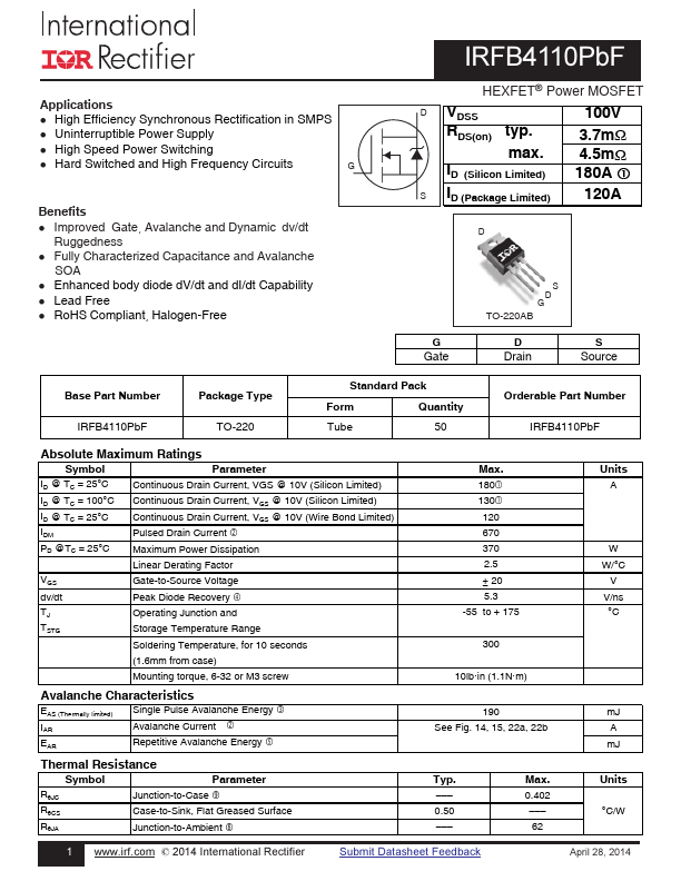 IRFB4110PBF