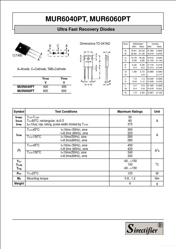 MUR6040PT