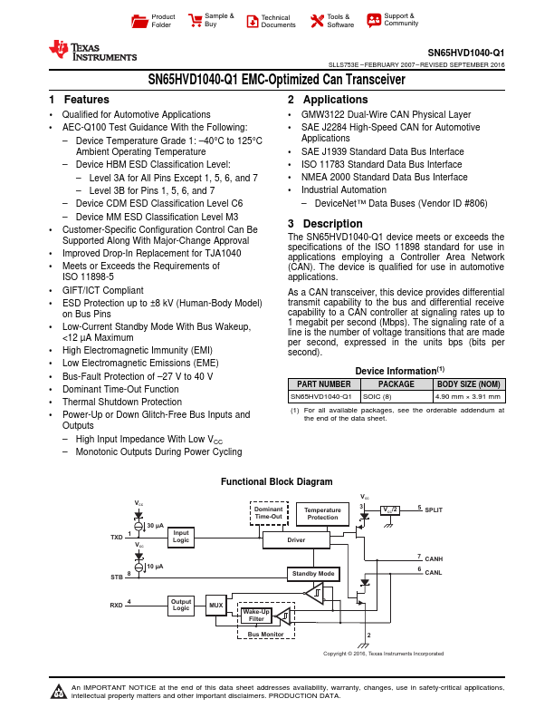 SN65HVD1040-Q1