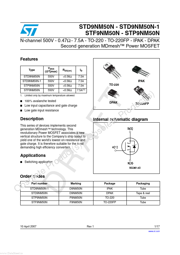 STF9NM50N