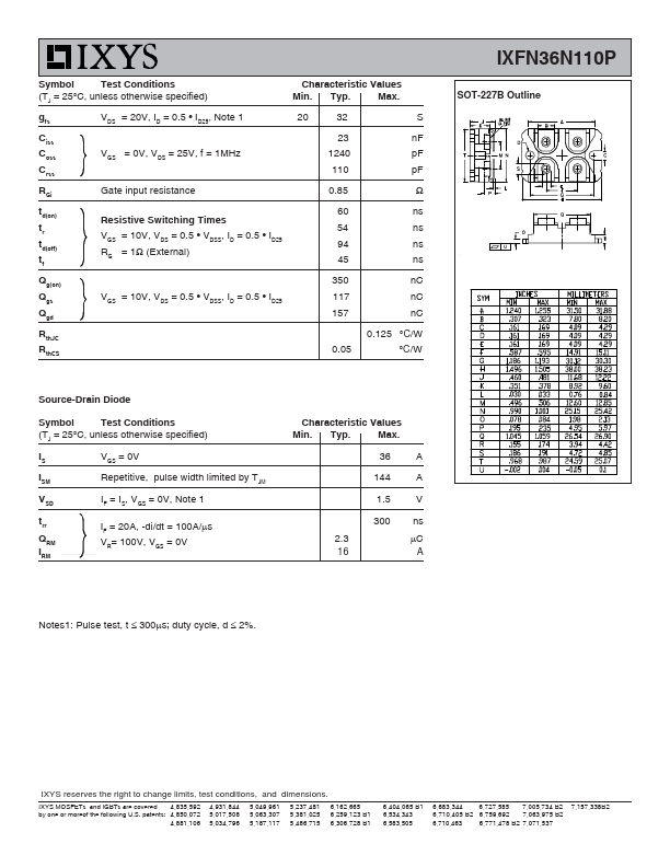 IXFN36N110P