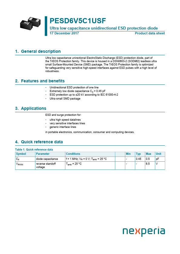 PESD6V5C1USF