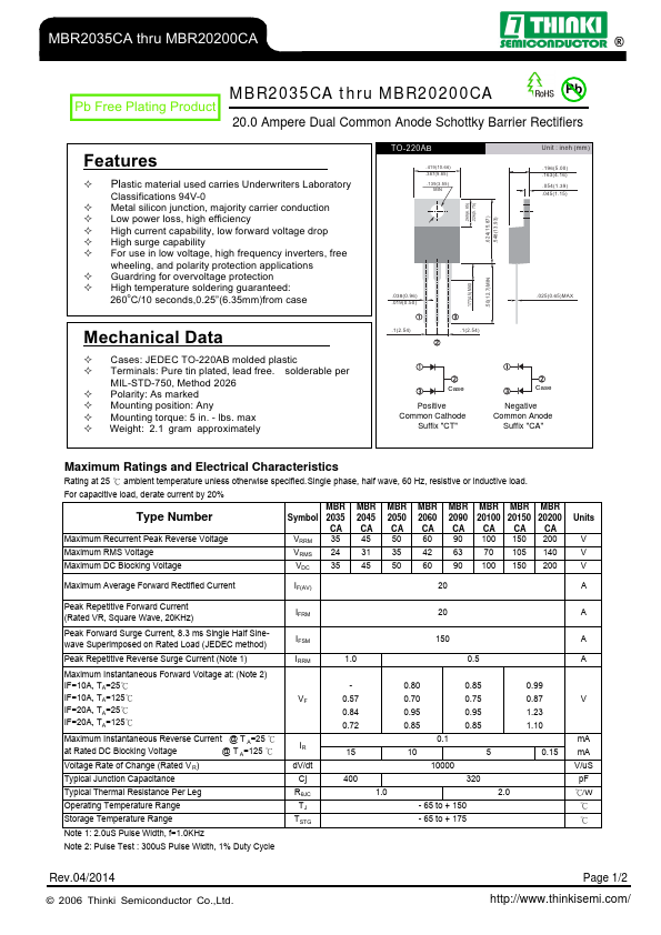 MBR2090CA