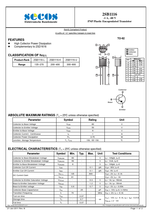 2SB1116