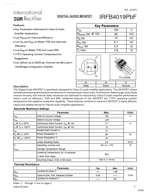 IRFB4019PBF