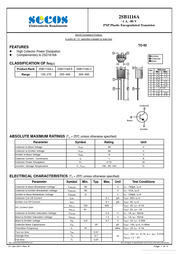 2SB1116A