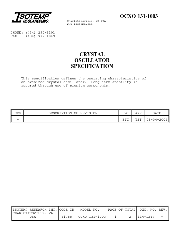 OCXO-131-1003