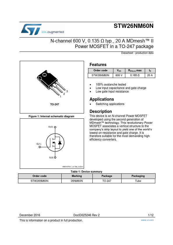 STW26NM60N