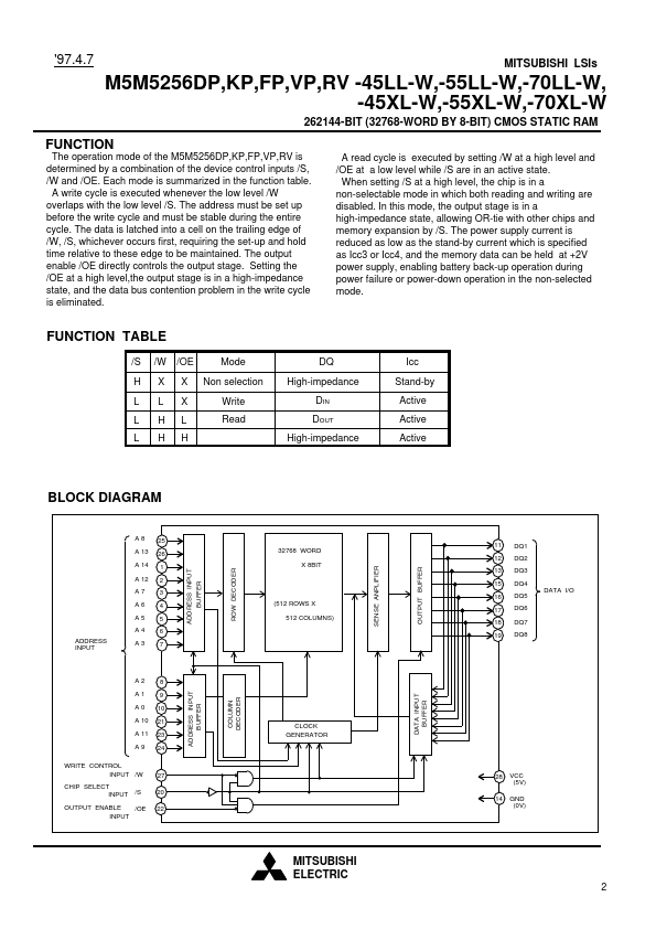 M5M5256RV-55XL-W