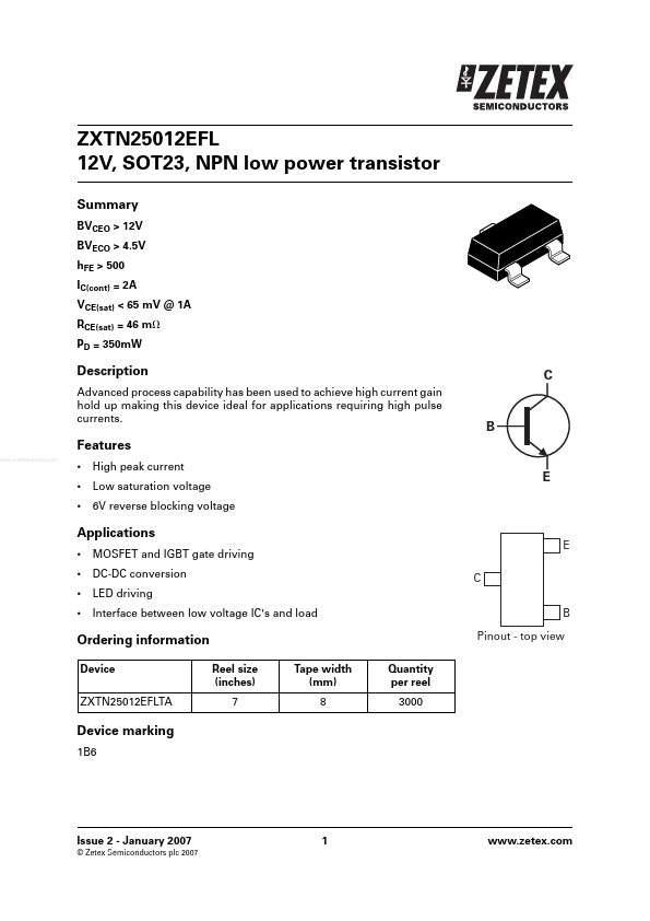 ZXTN25012EFL