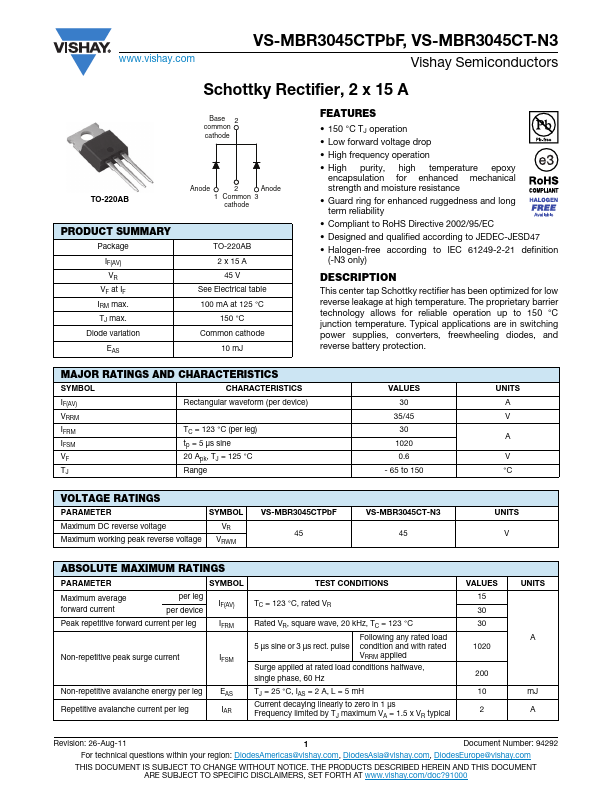 VS-MBR3045CTPbF