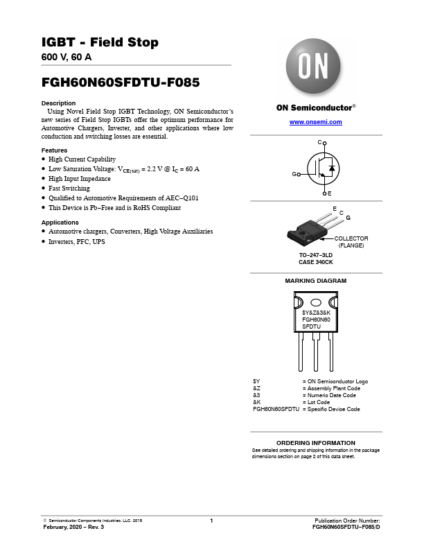 FGH60N60SFDTU-F085