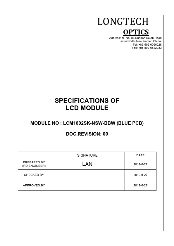 LCM1602SK-NSW-BBW