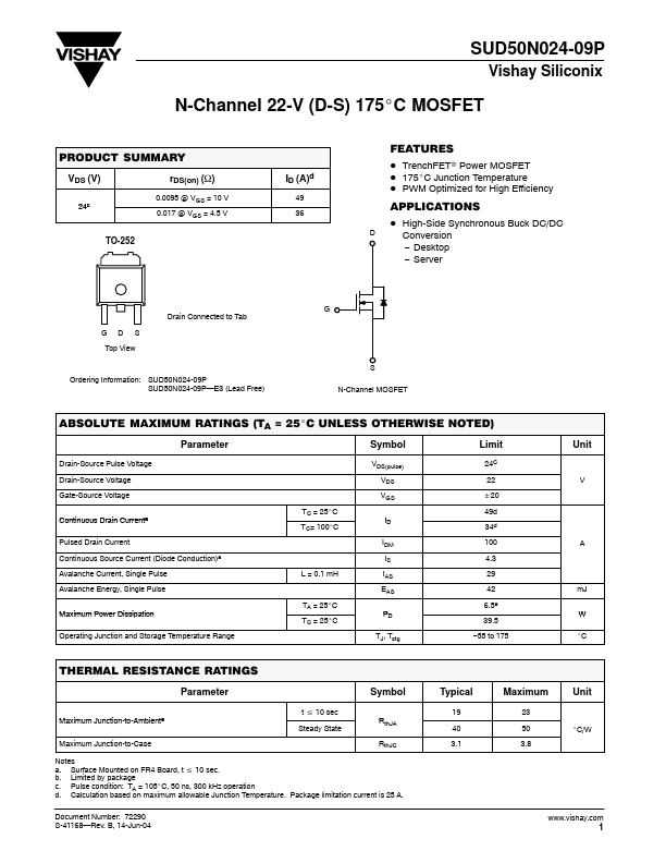 SUD50N024-09P